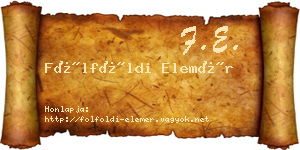 Fölföldi Elemér névjegykártya