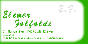 elemer folfoldi business card